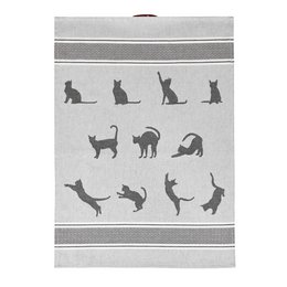 Kitchen Towel Mini Cat Grey Cotton