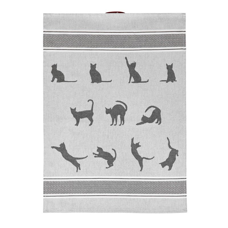 Keukenhanddoek Mini Kat Grijs Katoen