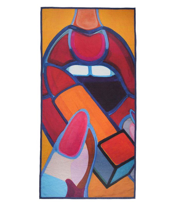 Linen beach towel Ritual - Agnė Kišonaitė
