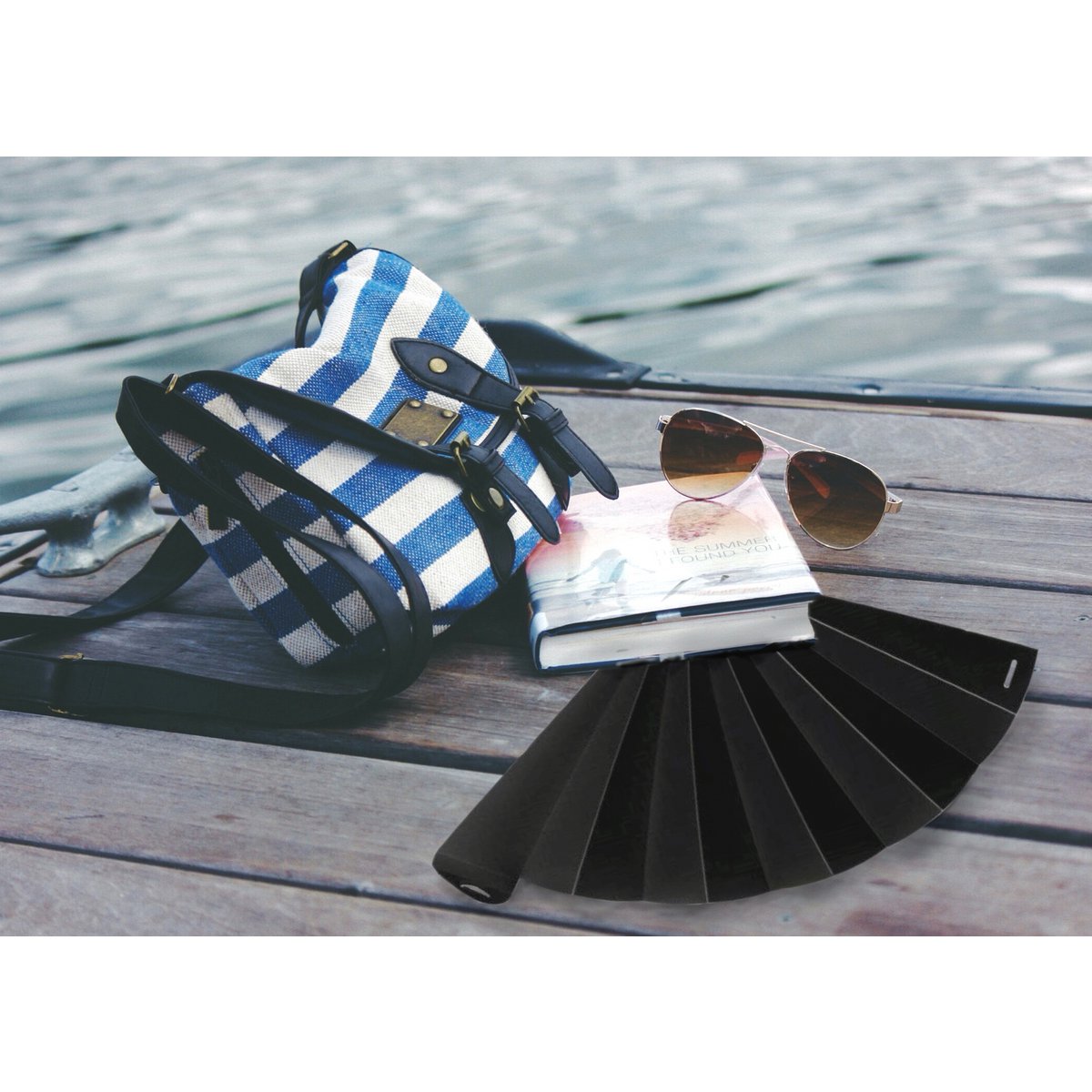Hand fan, fan, fan, black opaque