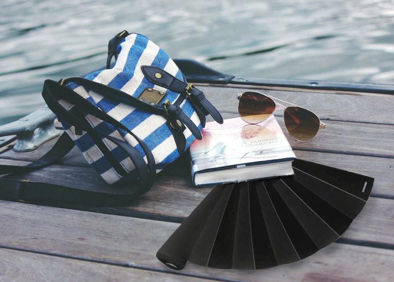 Hand fan, fan, fan, black opaque