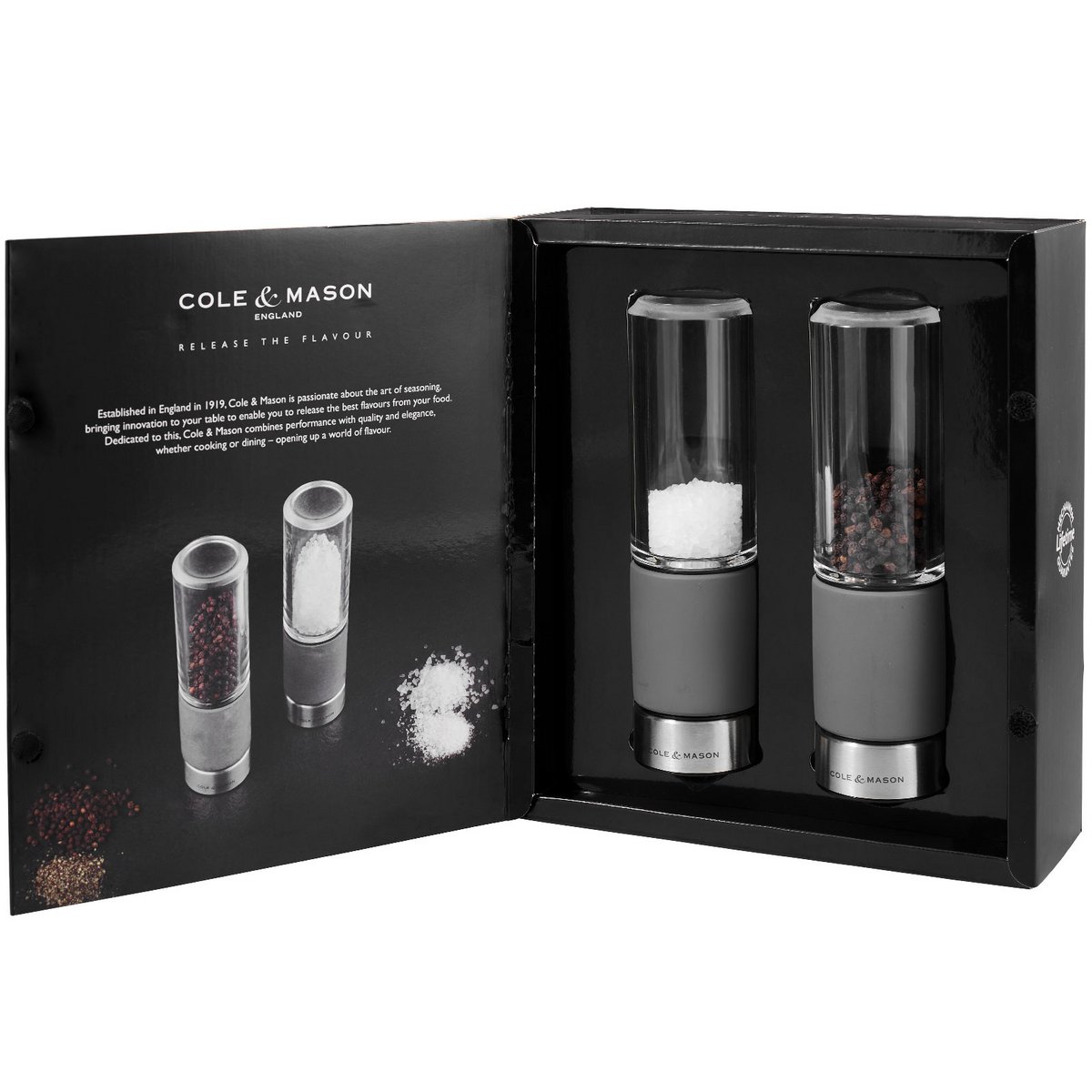Precision+ Stemless Regent Concrete Pepper and Salt Mill Set 18cm