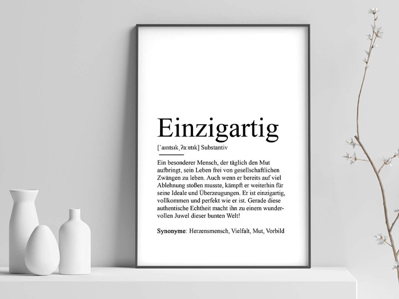 Definitie "Unieke" poster