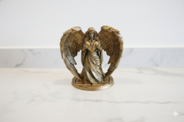 Sculpture d’ange avec cœur – peinte à la main