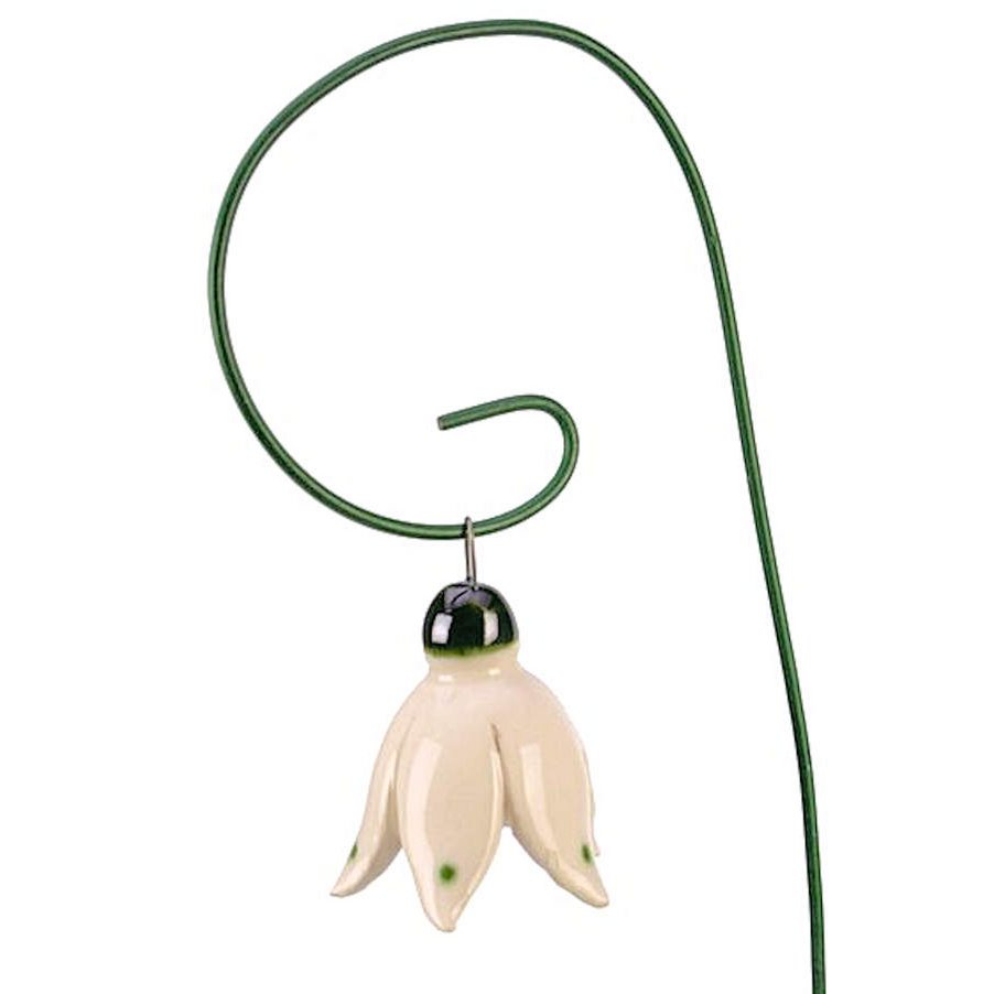 Snowdrop flower hanging ceramic 3.5 cm