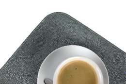 Tablette plate grande plateau de service en cuir synthétique en cuir bleu