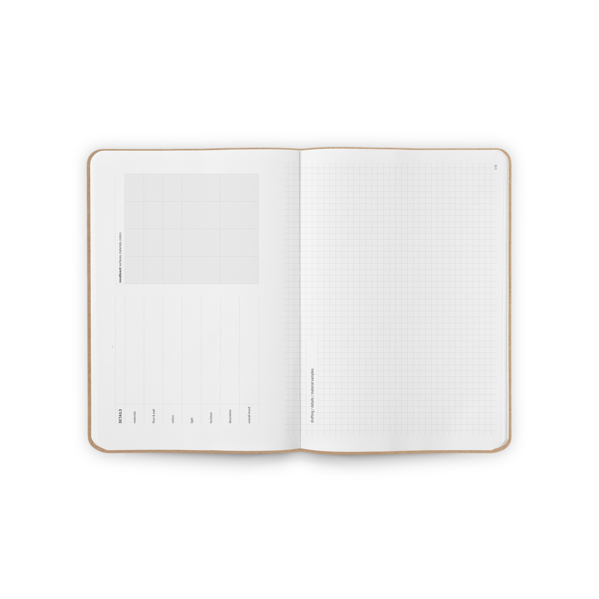 Cuaderno de papelería de diseño de interiores