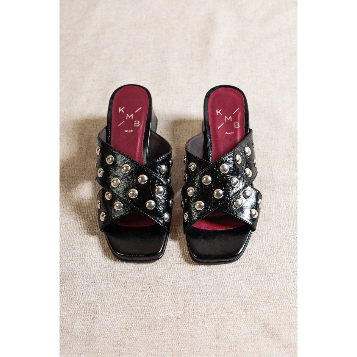MOMMY STUDS BLACK – Sabot con tacco borchiato
