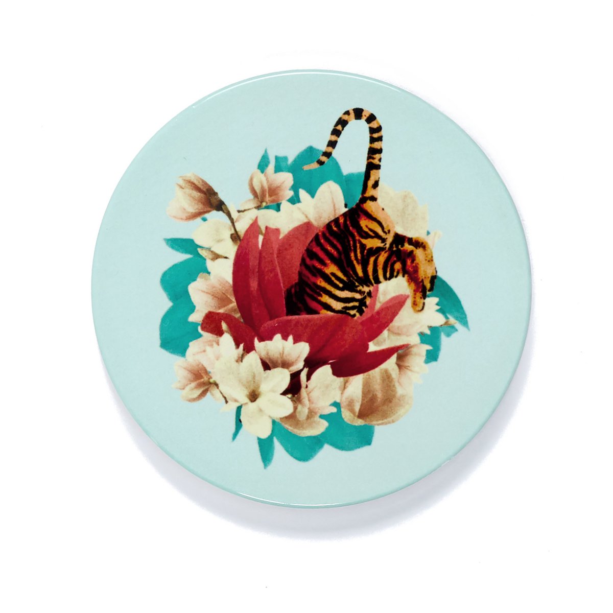 Tiger Flower set of 4 ceramic coasters