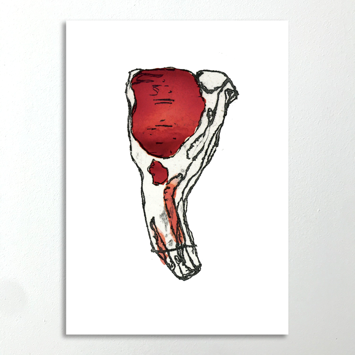 'Svinekoteletten'-tryk A5