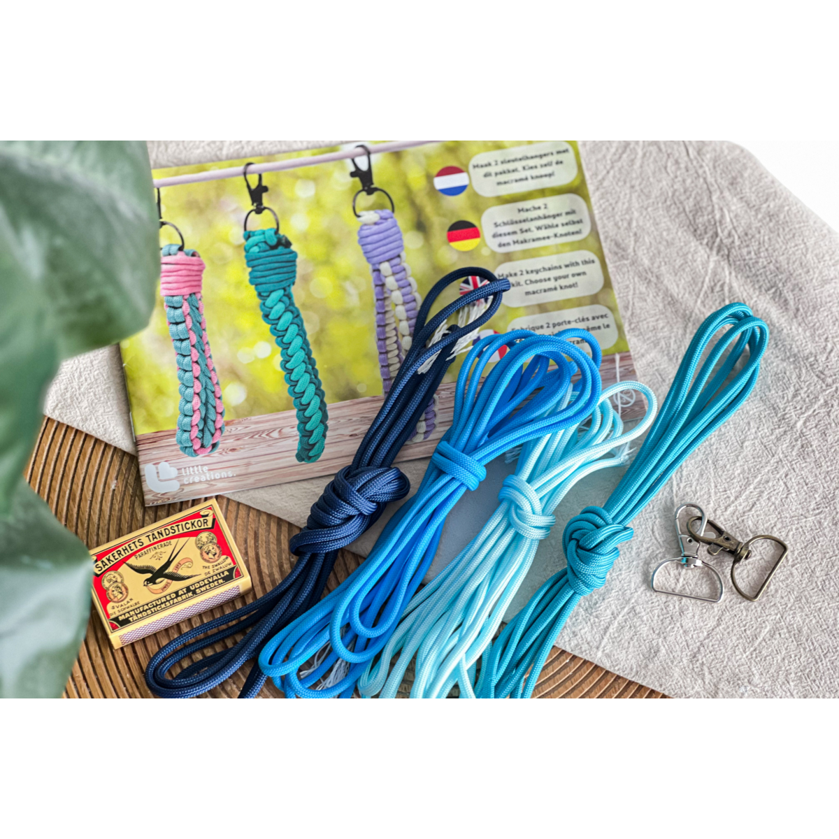 DIY pakket Macramé sleutelhanger (2 stuks)