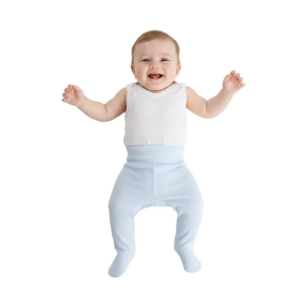 Pantaloni Baby In Cotone Garzato, Colore Blu
