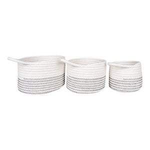 Algar Baskets - Cotton, White/Grey - Set of 3