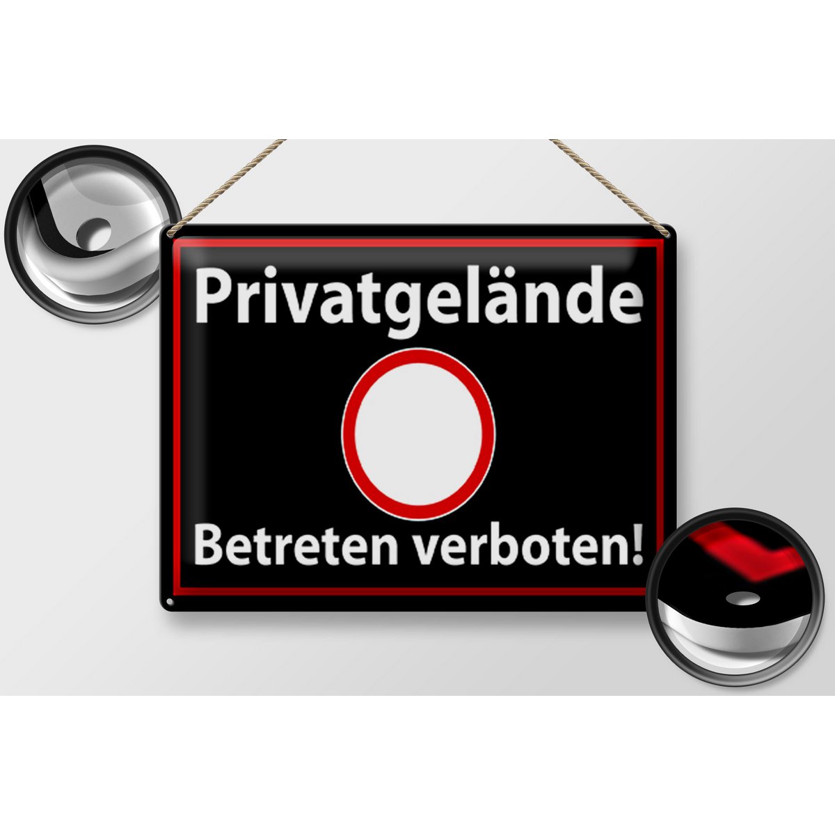 Tin sign notice 40x30cm private property black