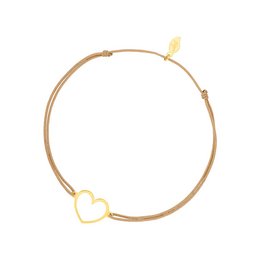 Bracciale portafortuna CUORE GENERE, oro giallo 14 K, beige