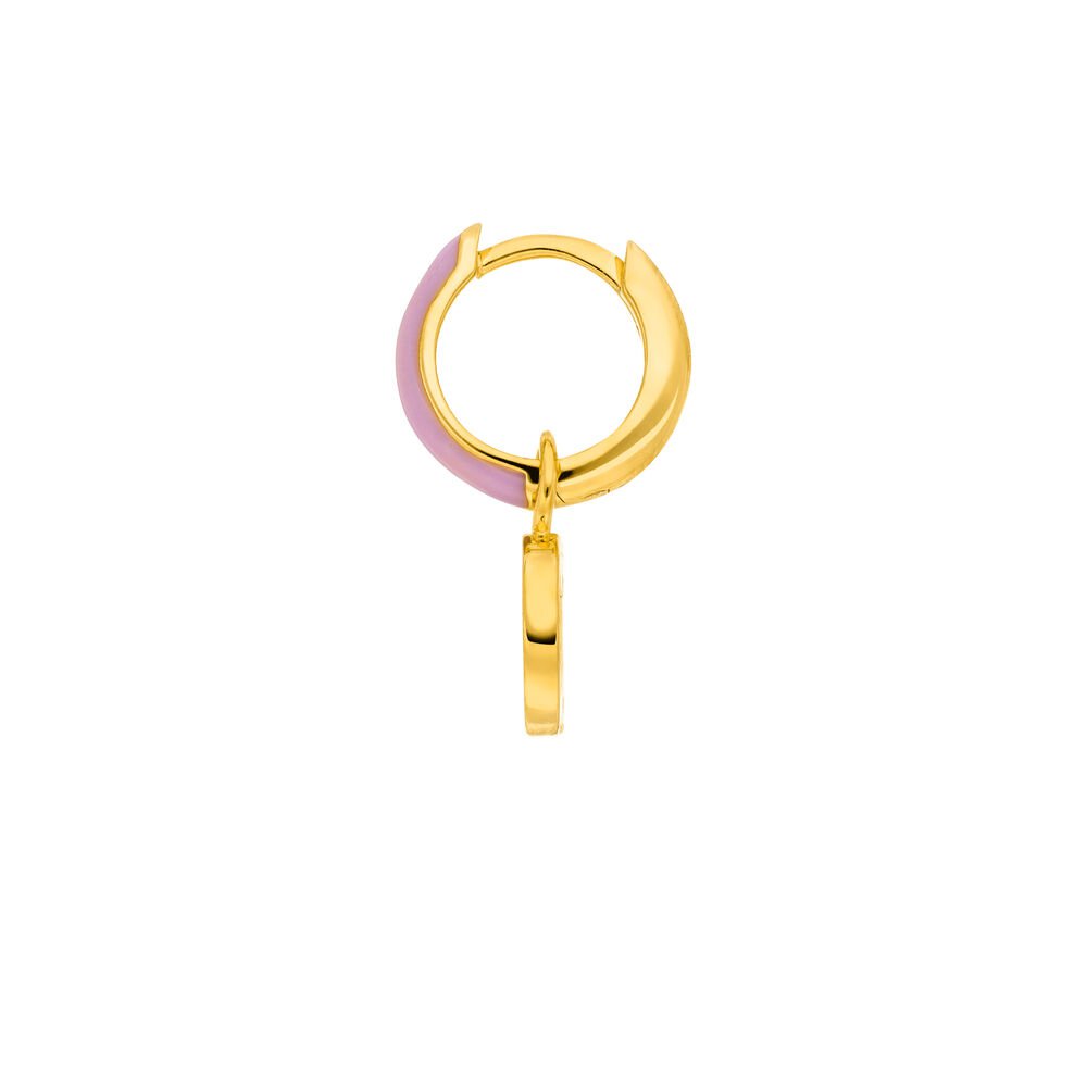 Enkele Creoolse "Happy" EMOJI, 18K geelgoud verguld
