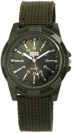QBOS men's watch with textile strap, green