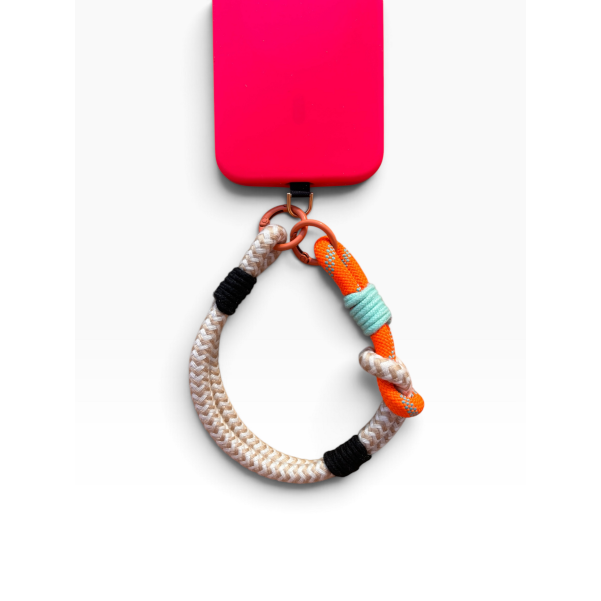 Porte-clés - chaîne pour téléphone portable 'LUJA' - beige-orange