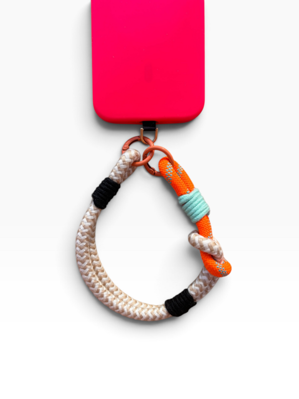 Porte-clés - chaîne pour téléphone portable 'LUJA' - beige-orange