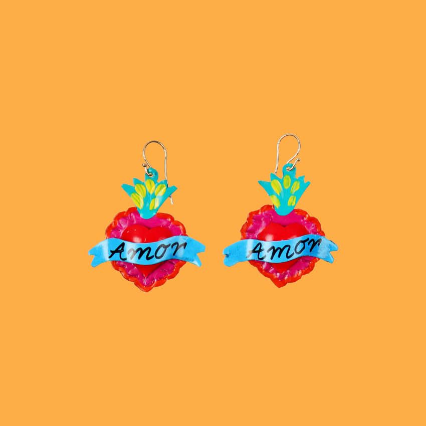 Boucles d'oreilles cardiaques pastel