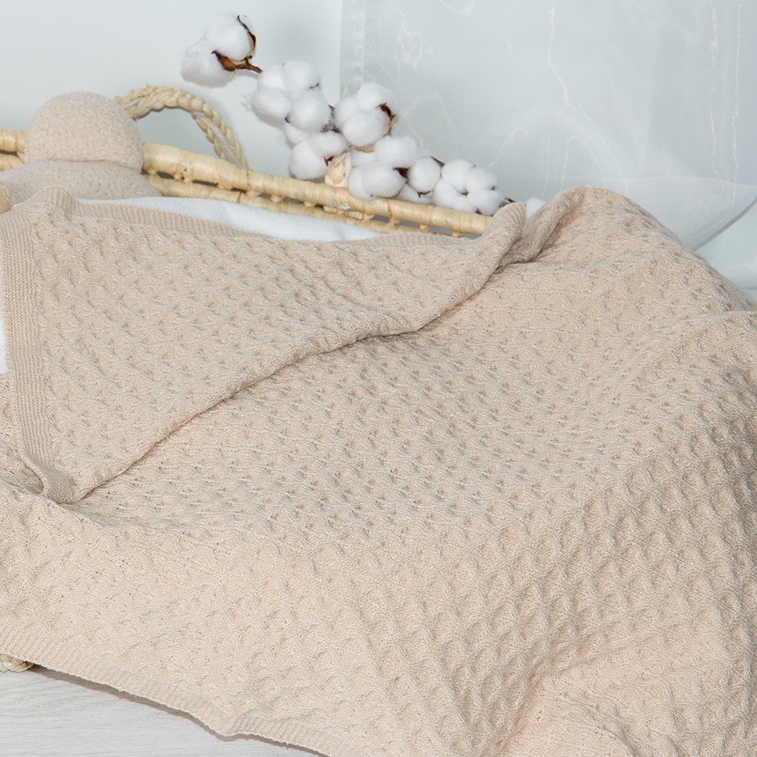 Morbida coperta con pompon "LILY' 70x90