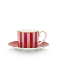 PIP - Para filiżanek do kawy Love Birds - Czerwony/Różowy - 125ml