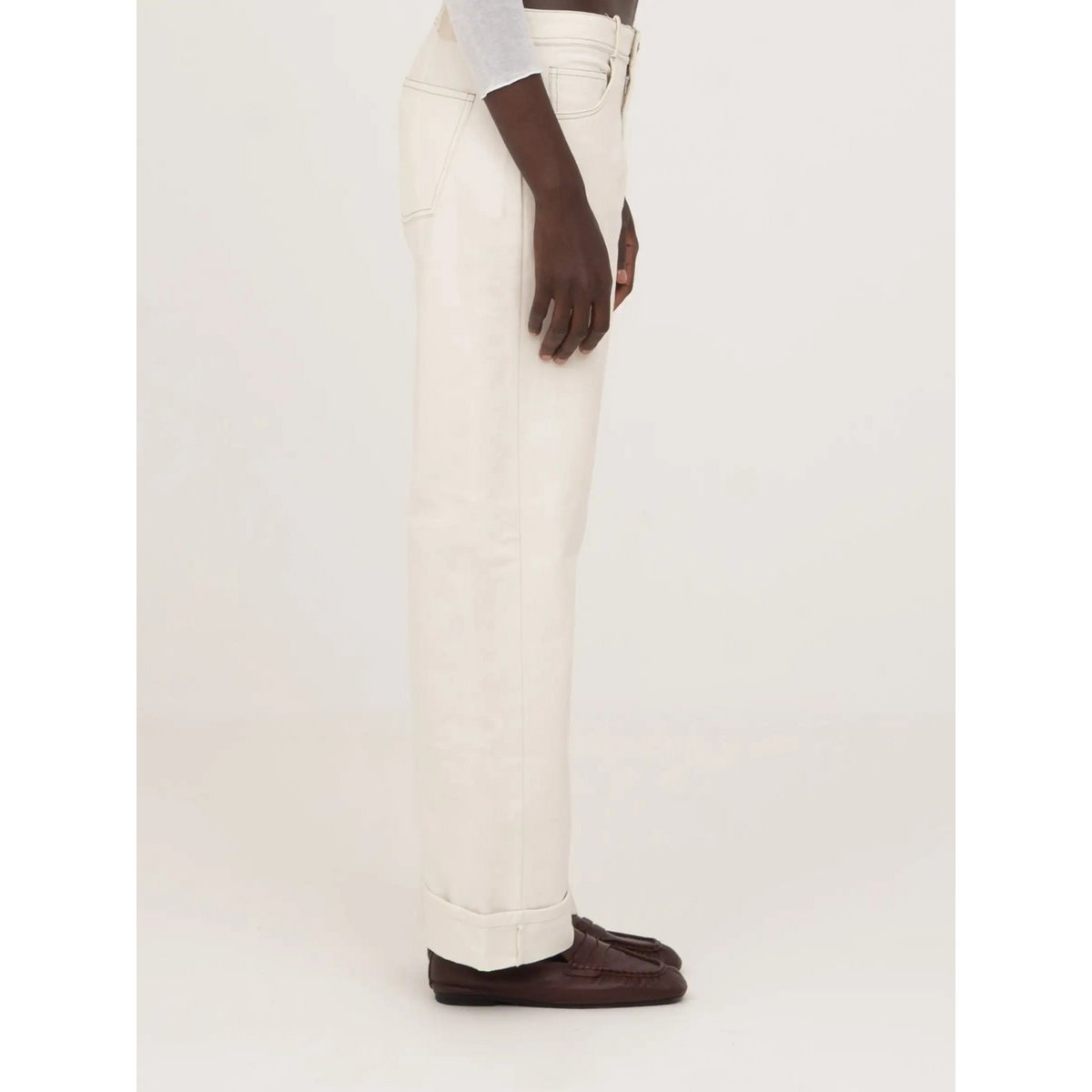Agenda Cream Denim Trousers