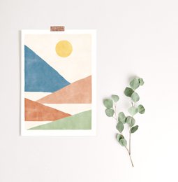 Lámina "Montañas pastel abstracto" | diferentes tamaños