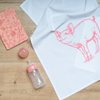 Witte theedoek, PIG, roze