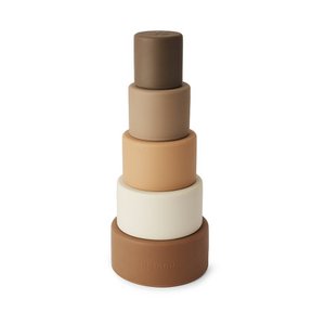 Vanja silicone stacking tower-Brown color mix
