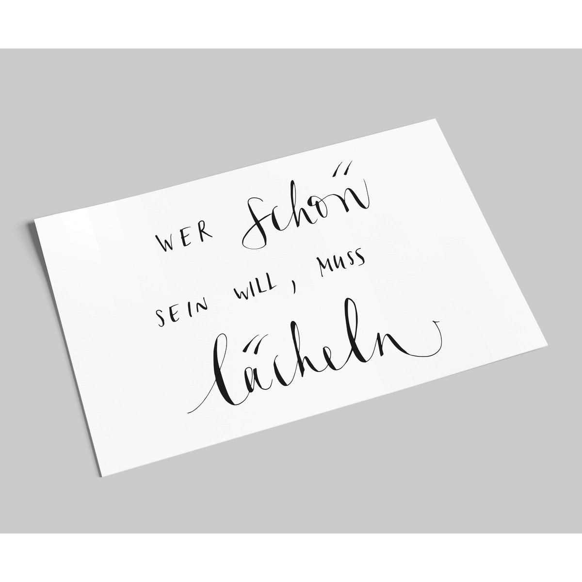 belettering kaart | Als je mooi wilt zijn, moet je lachen Deco ansichtkaart