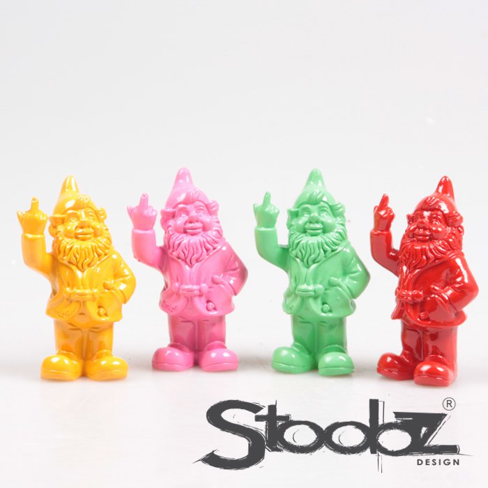 Stoobz Design Gnome F*ck You 10cm Set 4 pieces | Cheerful color mix
