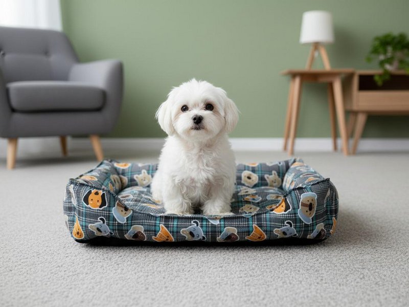 Yommy semi-vandtæt hundeseng | Holdbart lærred og plaidmønster | Skridsikker base + vandtæt beskyttelse | Vaskbar kæledyrsseng | Størrelser M/L/XL | 5 tilgængelige farver | Ideel til mellemstore og store hunde