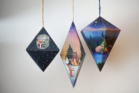 3D-Weihnachtsschmuck aus Papier