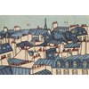 Carte postale en bois paris illustré toits