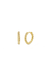 14k gold plated twisted hoop earrings