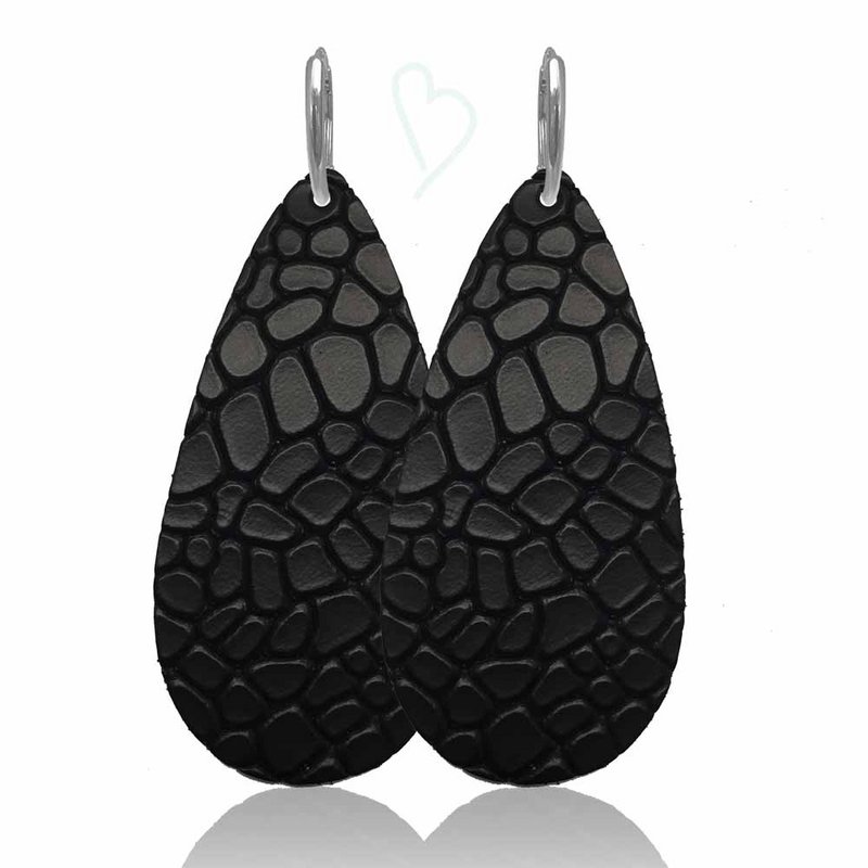 Pendientes de cuero 'Gotas de Alegría', Best Black