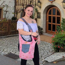 Sunsa sustainable jeans bag. 2-sided portable shoulder bag. Hobo bag. Boho Crossbody Bag