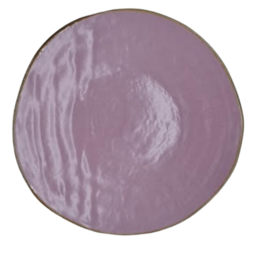 Circular dinner plate in a light purple or lilac color, measuring 28 cm in diameter.