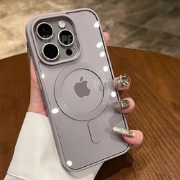 Pink gennemsigtigt akrylcover til iPhone 17 Air 16 15 14 13 12 11 Pro Max Plus hårdt stødsikkert kraftigt magnetisk Magsafe cover
