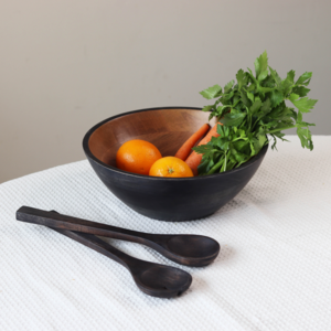 Serving Bowl | Mango Wood Dual Tone Matte Black | Acacia