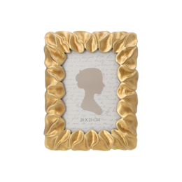 Decorative gold petals resin photo frame 24x19 cm