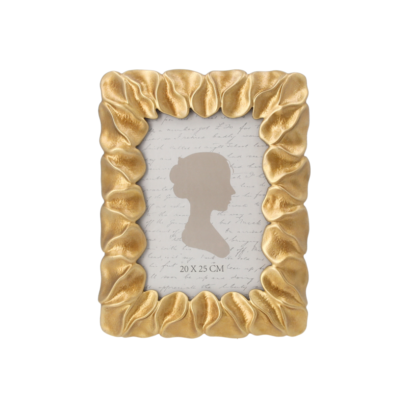 Decorative gold petals resin photo frame 24x19 cm
