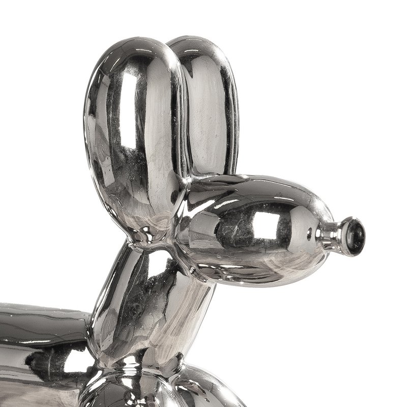 Figura Dog Balloon Dog Dog Silver -Collorato H. 17 cm, VE 3