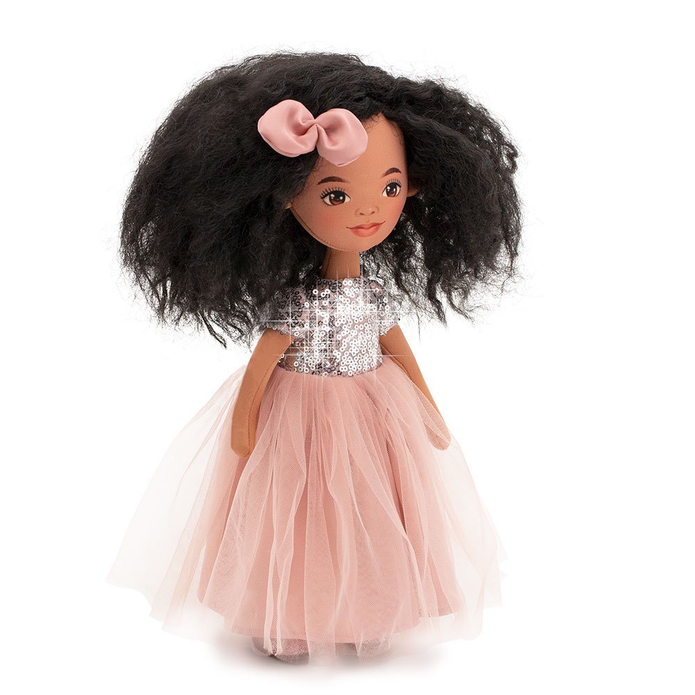 Soft toy, Sweet Sisters - Tina in a Pink Dress with Sequins + bonus accessories set (35cm)