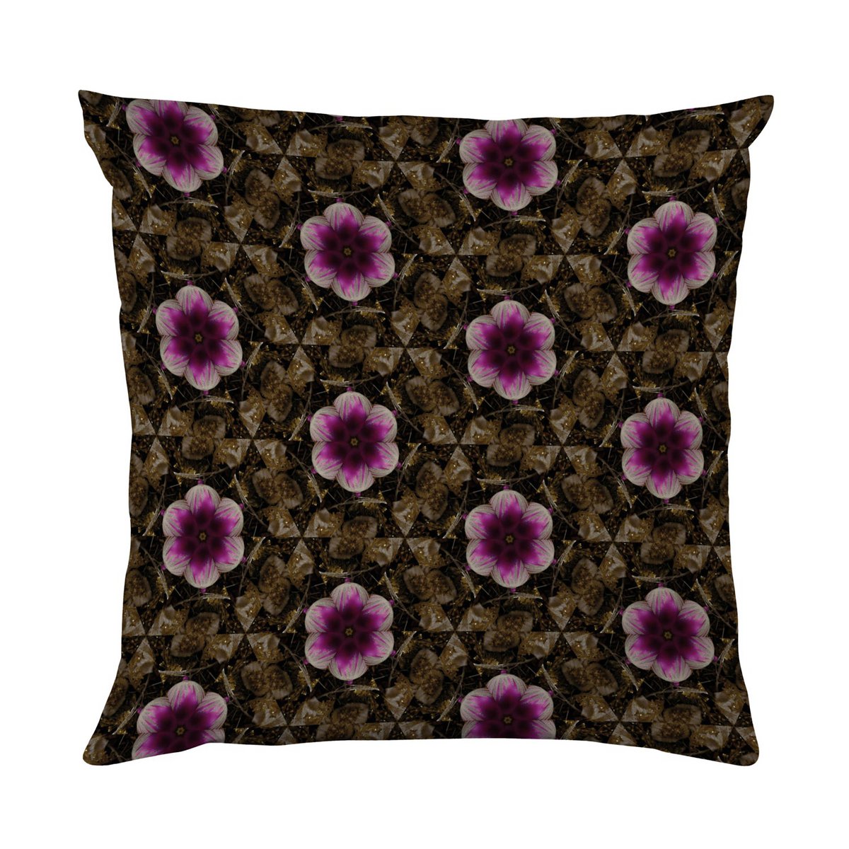 Kussenreferentie - Paarse bloemen ornamenten