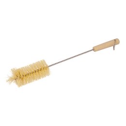 A long-handled bottle cleaning brush with natural bristles, designed for effectively cleaning the interior of bottles and other narrow containers.