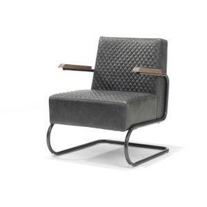 Fauteuil Anna frame zwart PU Kunstleder Jaguar Zwart