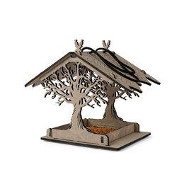 Hölzerne Vogelfutterleiter, minimalistischer Akzent für Garten, Hof und Terrasse