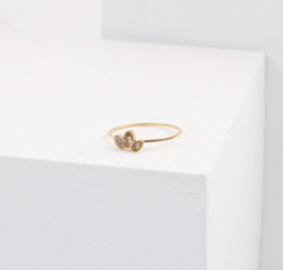 Lola - Dainty Crystal Gold Band